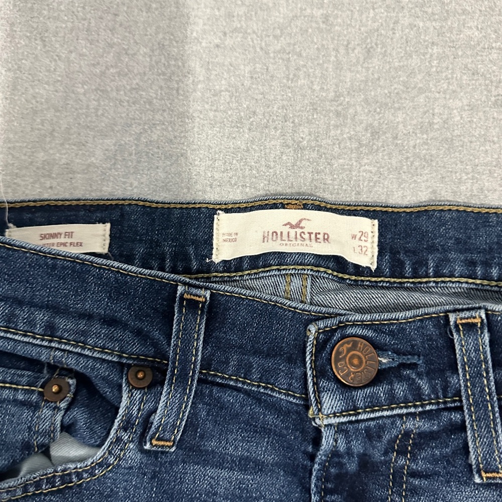 Hollister Mens Skinny Denim Jeans in a Dark/mid wash in 29W, 32L - Picture 4 of 4